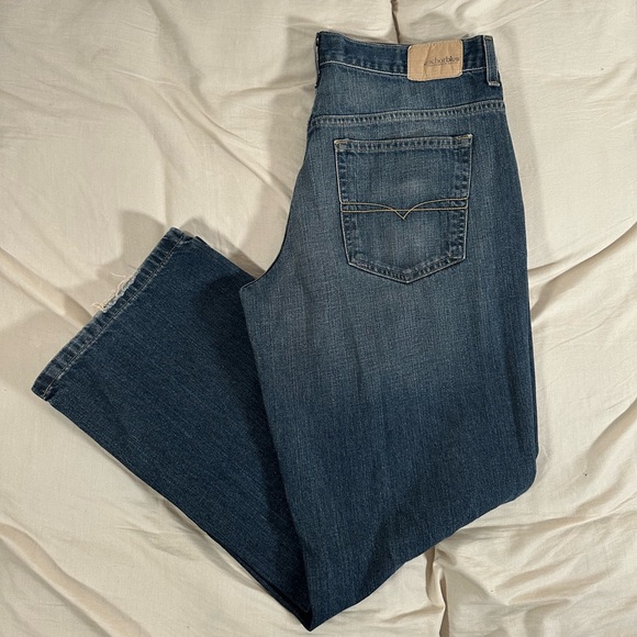 Vintage Anchor Blue Baggy Jeans 34x32 Wide Leg Skater 90s HipHop Grunge Loose